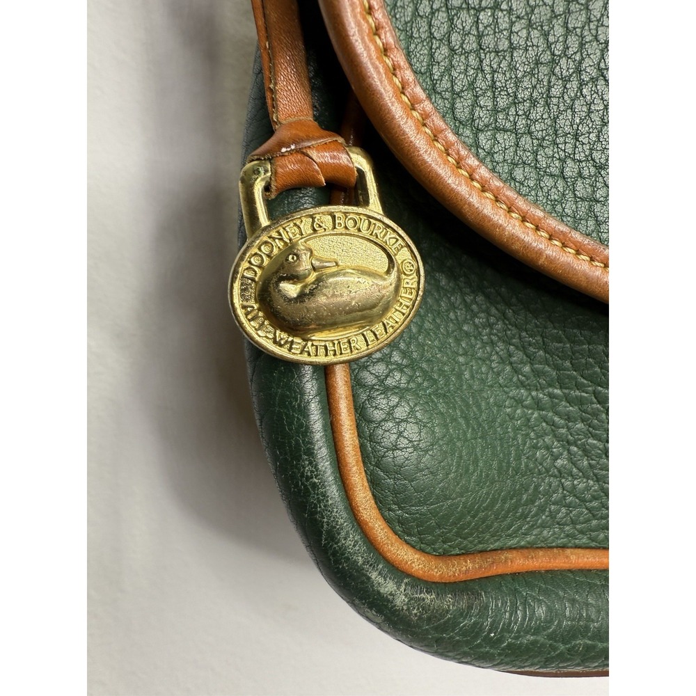 Vintage 90s Dooney & Bourke Forest Green Leather Equestrian Crossbody Bag - Picture 5 of 8